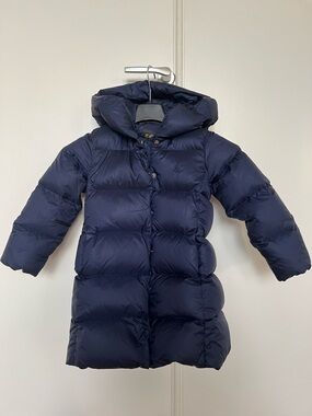 Polo by Ralph Lauren Navy Blue Kids Long Puffer Jacket